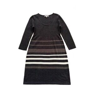 ❤️SALE! PRICE FINAL!❤Studio One New York Gray White Striped Sweater Dress Small